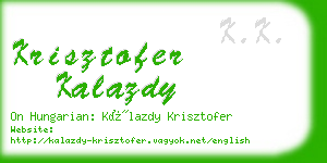 krisztofer kalazdy business card